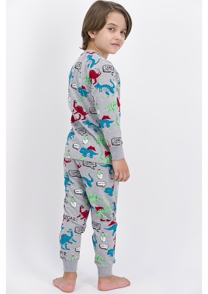 1846 Super Dino Erkek Çocuk Pijama Takımı