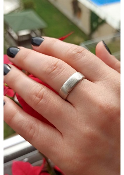 Antik Gümüş Kaplama Alyans Şekilli El Yapımı Ayarlanabilir Unisex Yüzük