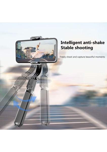 Leyan Creation Cep Telefonu Kamerası Kablosuz Bluetooth Selfie Çubuğu Tripod Sarsıntı Önleyici Elde Taşınabilir Denge Sabitleyici (Yurt Dışından)