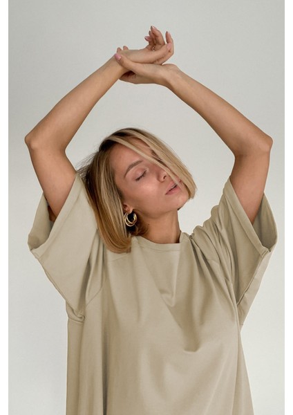 Camel Oversize Basic Kadın Tişört fiyatları