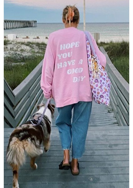 Mad Girls Pembe Sırt Baskılı Sweatshirt MG1219 fiyatları