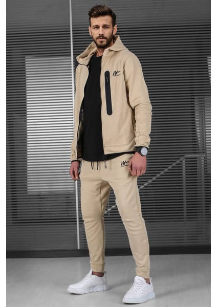 Bej Baskılı Regular Fit Erkek Eşofman Takımı fiyatları