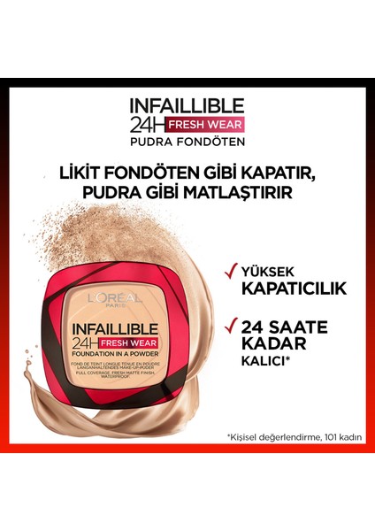 L'Oréal Paris Infaillible 24H Fresh Wear Pudra Fondöten 220 Sand