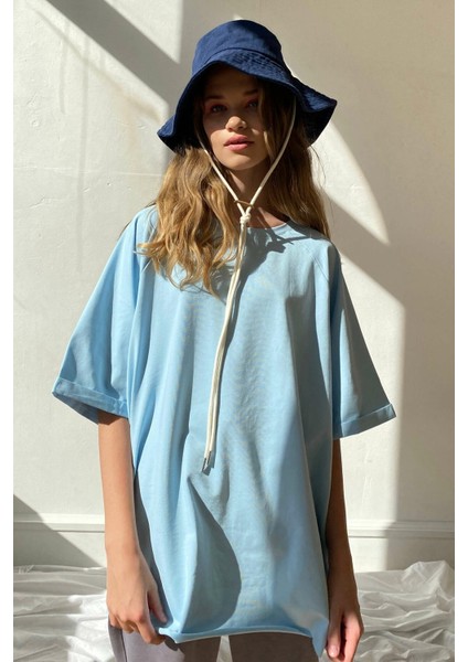Mavi Oversize Basic Kadın Tişört indirimleri