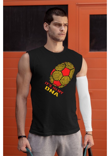 Renklerim Aslan Siyah Kesik Kol | Kolsuz Erkek T-Shirt | Atlet