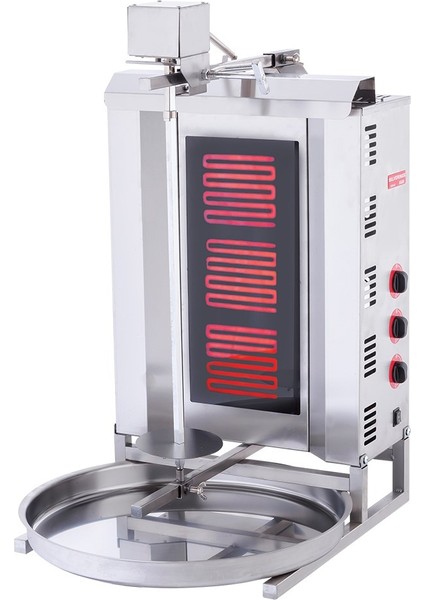 Silverinox Elektrikli 3 Radyanlı Üstten Motorlu Döner Ocağı
