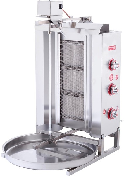 Silverinox Doğalgazlı 3 Radyanlı Üstten Motorlu Döner Ocağı