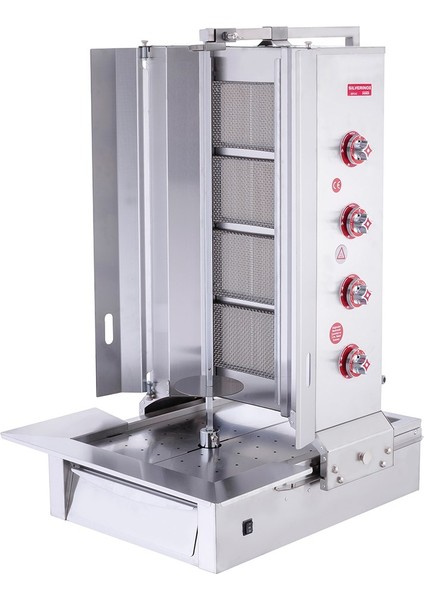 Silverinox Doğalgazlı 4 Radyanlı Alttan Motorlu Döner Ocağı
