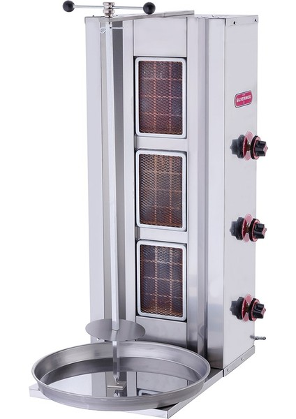 Silverinox Endüstriyel Lpg Tüplü 3 Radyanlı Döner Ocağı Makinesi