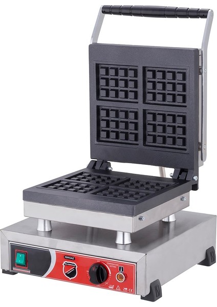 Silverinox Endüstriyel Elektrikli Kare Waffle Makinesi - 4 Lü