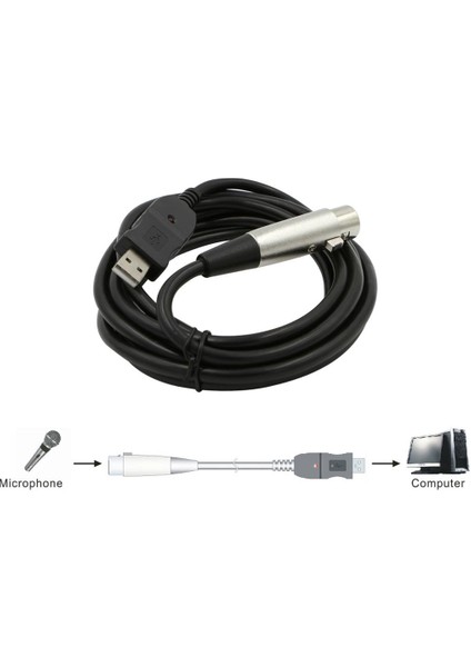 USB Mikrofon Kablosu 3 Pin USB Erkek Xlr Kadın Mic Link Dönüştürücü Kablosu (Yurt Dışından)