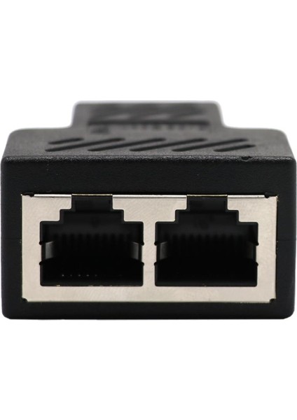 1 - 2 Lan Ethernet Ağ Splitter Genişletici Bağlayıcı Siyah (Yurt Dışından)