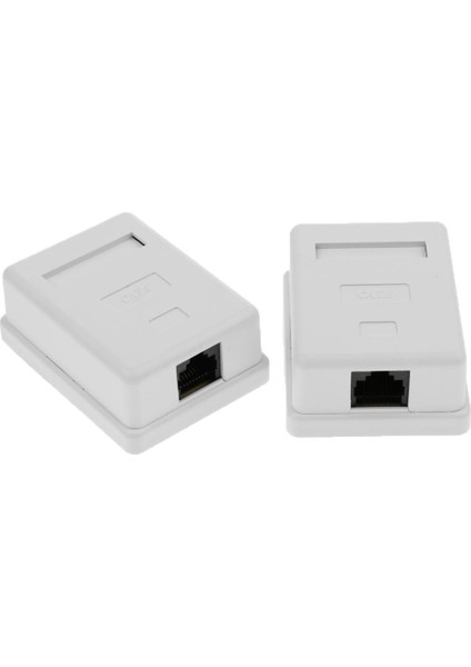 2x Cat6 Tek Bağlantı Noktası Yüzey Dağı Çıkış Kutusu Yüz Plakası + Backbox Combo (Yurt Dışından)