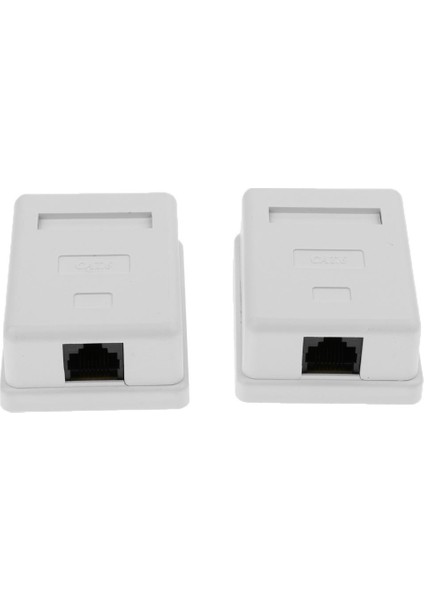 2x Cat6 Tek Bağlantı Noktası Yüzey Dağı Çıkış Kutusu Yüz Plakası + Backbox Combo (Yurt Dışından)