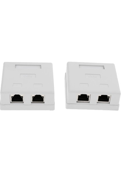 2 Adet 2-Port Cat6 Duvar Yüzey Dağı Kompakt Kutu Ağ Internet Kablosu (Yurt Dışından)