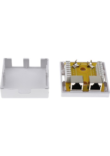 2 Adet 2-Port Cat6 Duvar Yüzey Dağı Kompakt Kutu Ağ Internet Kablosu (Yurt Dışından)