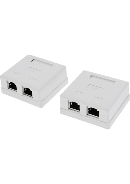 2 Adet 2-Port Cat6 Duvar Yüzey Dağı Kompakt Kutu Ağ Internet Kablosu (Yurt Dışından)