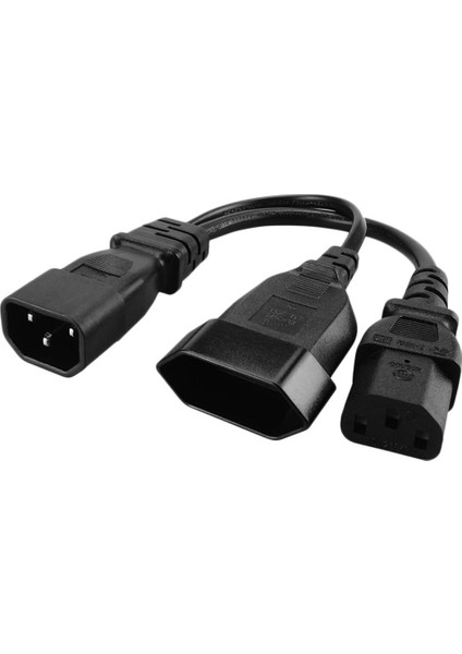 IEC320 C14 Erkek IEC320 C13 + Euro Soket Uzatma Kablosu Bağlayıcı Kablo Adaptörü Kablosu, 350MM (Yurt Dışından) fiyatları