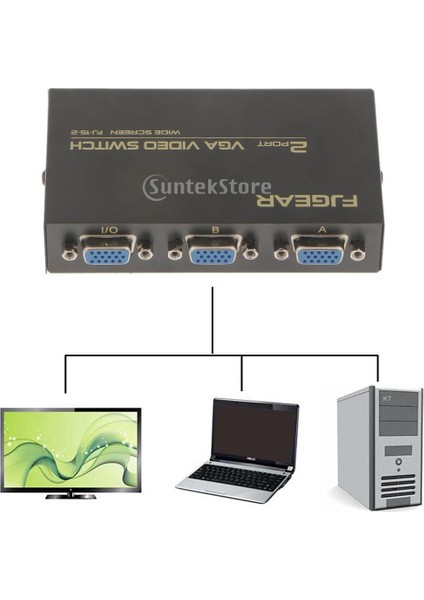 1 Monitör 2 Adet 2 Port 2 1 Out VGA Monitör Paylaşımı Anahtarlama Şalteri Kutusu (Yurt Dışından)