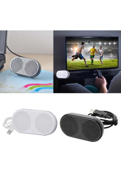 USB Mini Hoparlör Bilgisayar Hoparlör Powered Stereo Multimedya Hoparlör Dizüstü Siyah Için (Yurt Dışından)