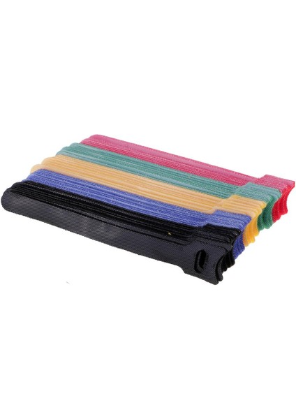 50 Adet Kendinden Yapışkanlı Kanca Döngü Kablosu Bağları Fastener Sapanlar Kordon Organizatör 15 cm (Yurt Dışından)