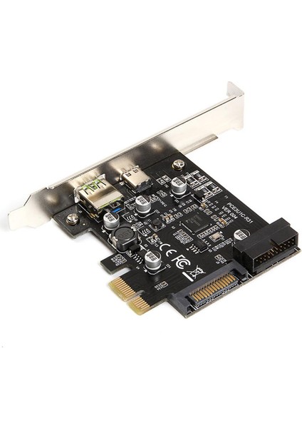 Pcı-E'ye Usb3.1 Type-C Genişletme Kartı / USB 2.4A Hızlı Şarj + 19PIN'E (Yurt Dışından)