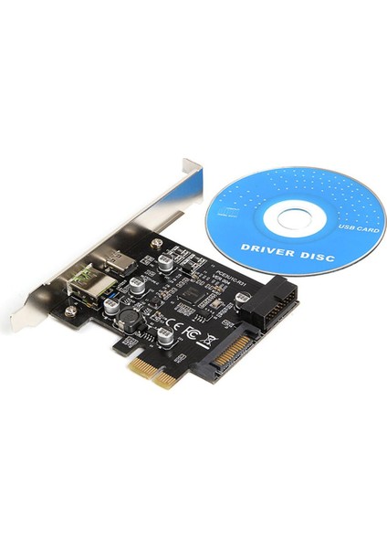 Pcı-E'ye Usb3.1 Type-C Genişletme Kartı / USB 2.4A Hızlı Şarj + 19PIN'E (Yurt Dışından)