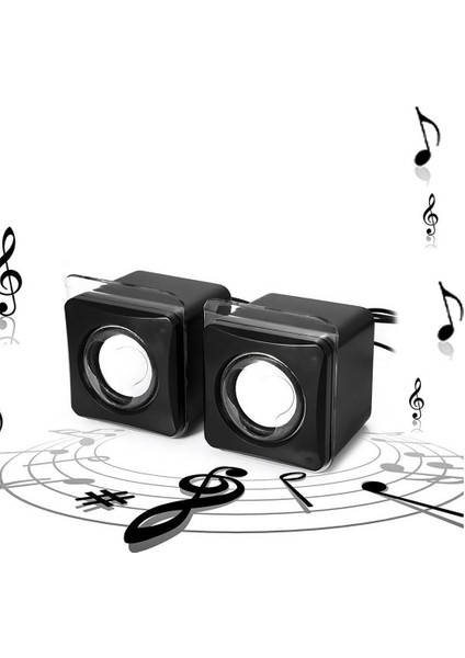 Bir Çift 3.5mm USB 2.0 Stereo Multimedya Masaüstü Bilgisayar Müzik Hoparlör (Yurt Dışından)