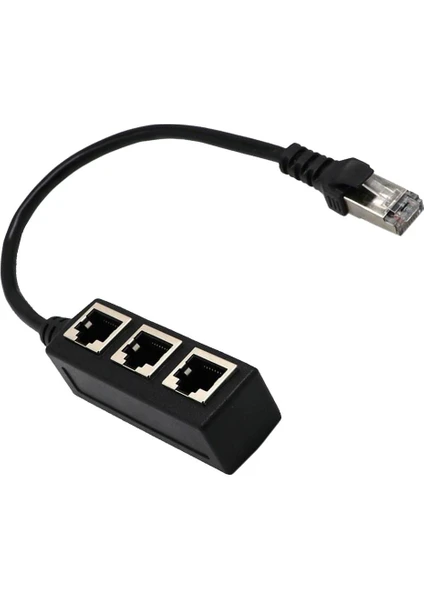 RJ45 Ethernet Lan Network Splitter 3 Yollu Adaptör 3 Bağlantı Noktalar Dönüştürücü 1 Ila 3 (Yurt Dışından)