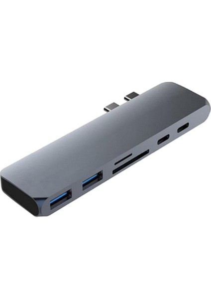 7 In 1 Usb-C Tipi C Tipi Hd Çıkış 4K Hdmı USB 3.0 Macbook Pro Için Adaptör Hub (Yurt Dışından) indirimleri