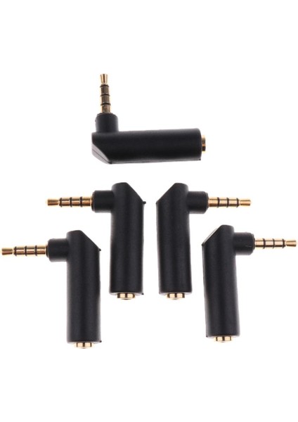 5 Adet L Şekli 90 Dik Açı 3.5mm 4pole Erkek 3pole Kadın Adaptör (Yurt Dışından)