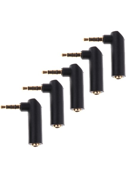 5 Adet L Şekli 90 Dik Açı 3.5mm 4pole Erkek 3pole Kadın Adaptör (Yurt Dışından)