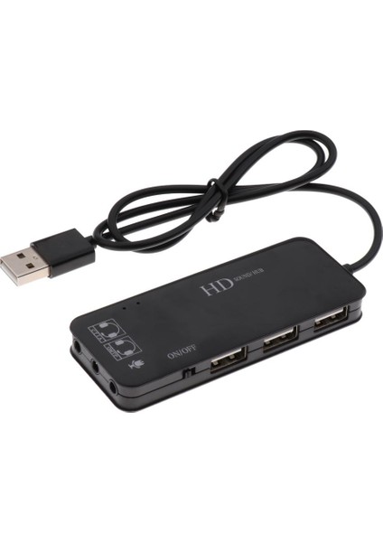 3port Usb2.0 Hub ve Harici 7.1channel Ses Kartı Mikrofon Adaptörü (Yurt Dışından)