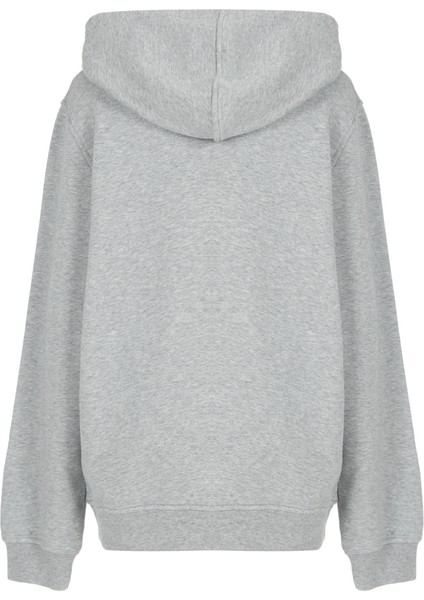 Erkek Gri Pamuklu Unisex Kapüşonlu Sweatshirt Hoodie fiyatları