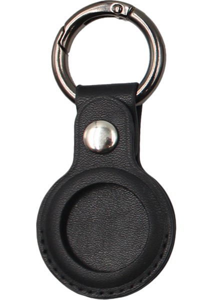 Pu Deri Koruyucu Kılıf Airtags Ile Uyumlu, Anahtarlık Koruyucu Kılıf Kapak ile Tracker Tutucu, - Siyah (Yurt Dışından)