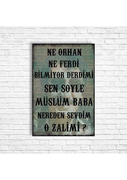 Müslüm Gürses Retro Ahşap Poster