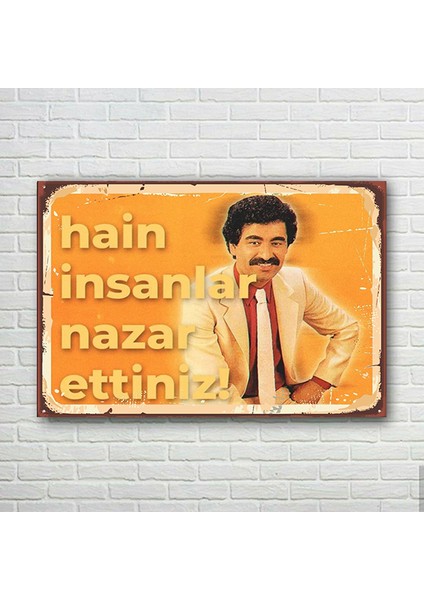 Ibrahim Tatlıses Retro Ahşap Poster