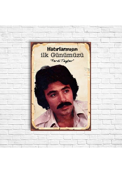 Trend Poster Ferdi Tayfur Retro Ahşap Poster