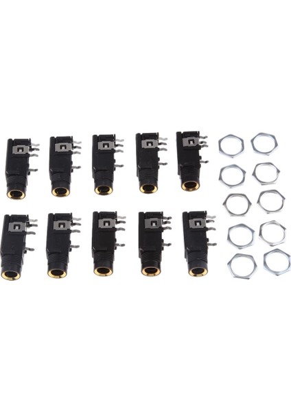 10X 4pin 1/4 '' 6.35MM / 6.5mm Kadın Soket Mono Ses Jack Bağlayıcı (Yurt Dışından)