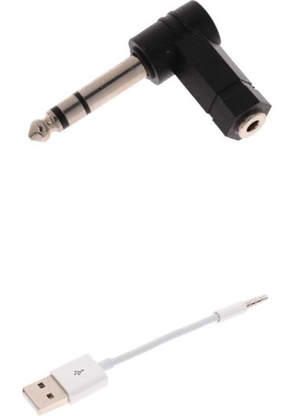 3.5mm Erkek USB Erkek Şarj Kablosu ve 3.5mm Ila 6.35MM Fiş Adaptörü (Yurt Dışından)