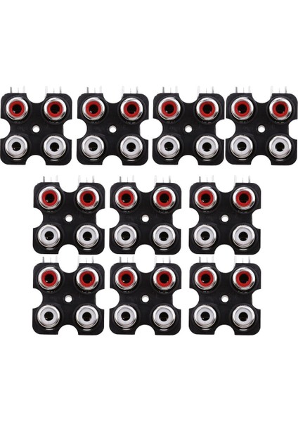 10 Adet Pcb Dağı Av Konsantrik Çıkış 4 Rca Kadın Soket Konnektör Kurulu (Yurt Dışından)