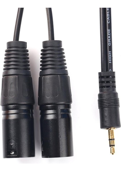 3.5mm Trs Erkek Çift Xlr Erkek Stereo Ses Y Splitter Adaptörü Kablosu (Yurt Dışından)