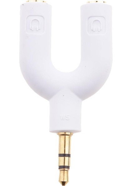 3.5mm Çift Ses Splitter Fiş Kulaklık Adaptörü Kablosu Konnektörü Beyaz (Yurt Dışından) fiyatları