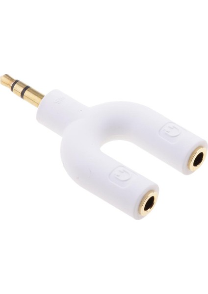 3.5mm Çift Ses Splitter Fiş Kulaklık Adaptörü Kablosu Konnektörü Beyaz (Yurt Dışından) indirimleri