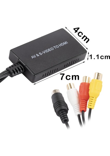 Av S-Video Hdmı Dönüştürücü Destek 720 P / 1080P Pal / Ntsc Ps3 Vhs Vcr Için (Yurt Dışından)