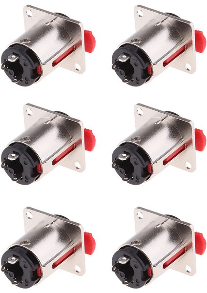 6 Parça 6.35MM 1/4 Inç Kadın Stereo Ses Soket Konnektörü Şasi Dağı (Yurt Dışından)