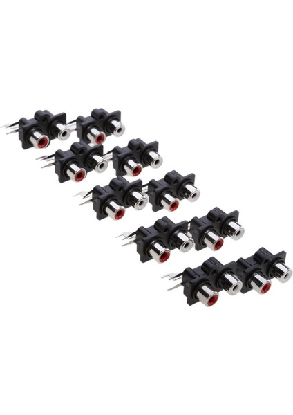 10 Adet Pcb Kurulu 2 Rca Kadın Pin Ses Video Av Soket Konnektörü (Yurt Dışından)