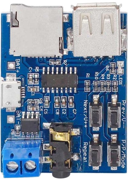Mp3 USB Flash Sürücü Micro Sd Tf Kart Oynatıcı Kod Çözme Amplifikatör Kurulu Modülü (Yurt Dışından)