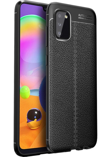 Samsung Galaxy A03S Leather Tpu Silikon Kılıf - Siyah