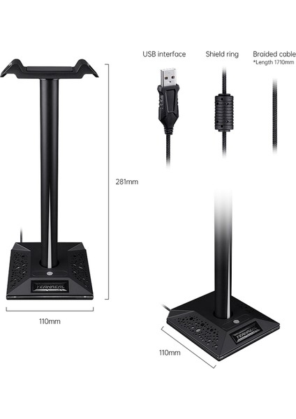 Rgb Kulaklık Kulaklık Kulaklık Standı Askı Tutucu Ekran Braketi Rafları (Yurt Dışından)